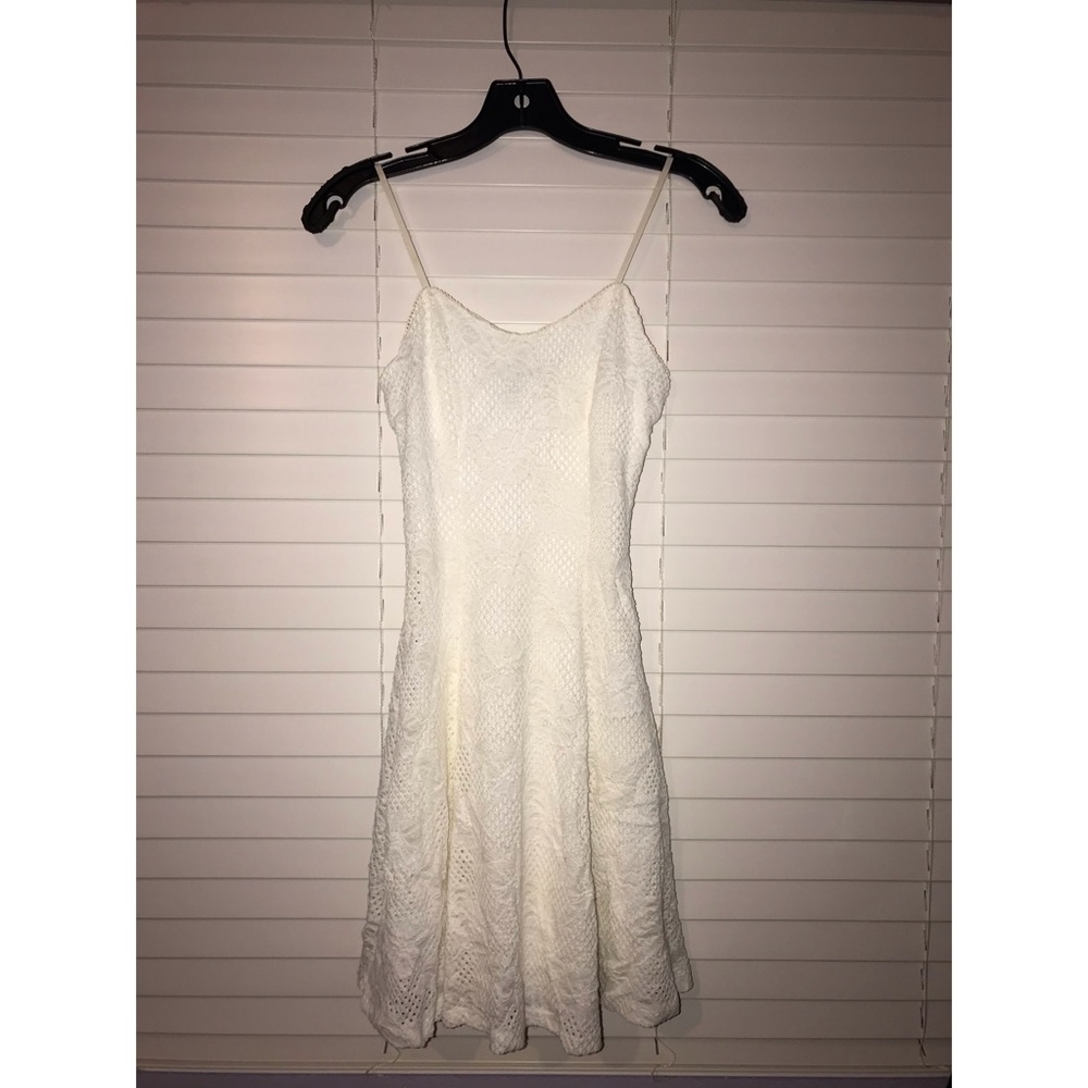 Aqua white mini dress.